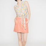 orange-faux-lΜeather-mini-skirt-with-pockets