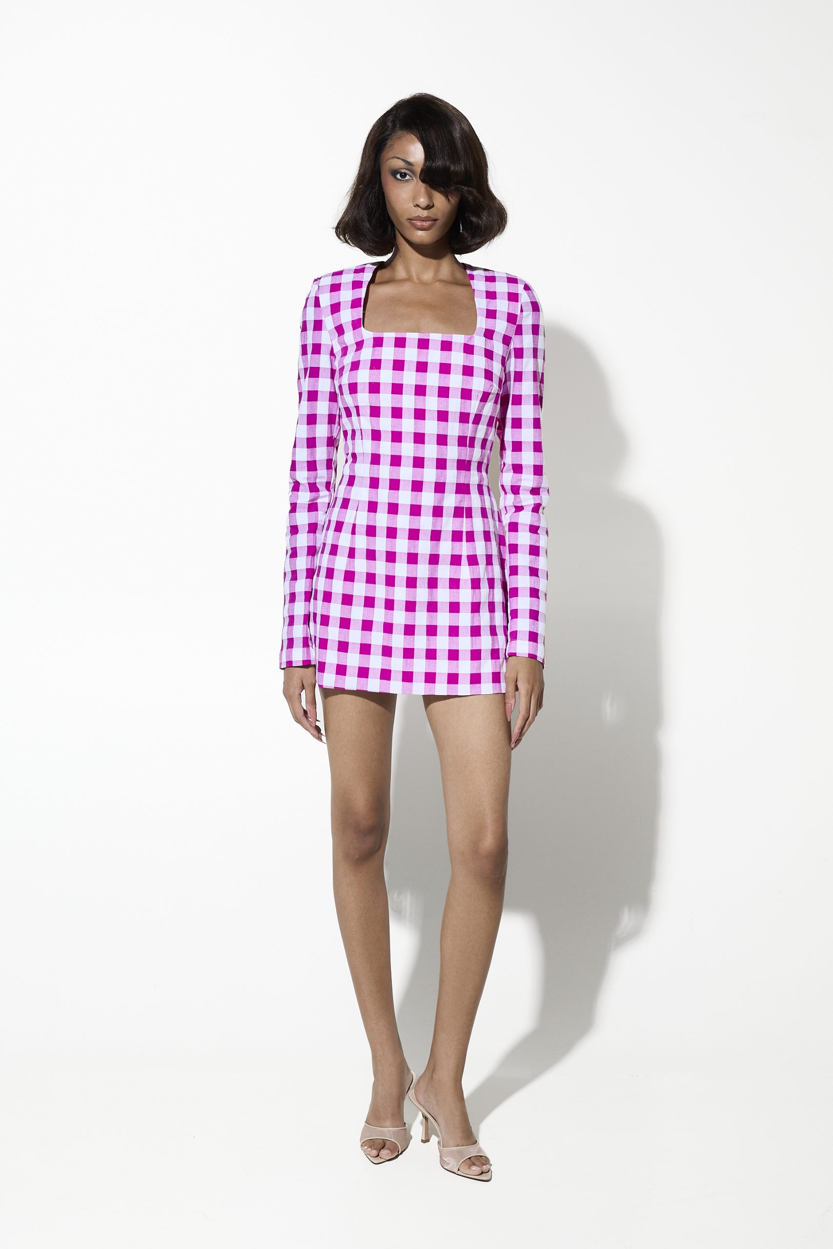 26_06_29_MILKWHITE_ESHOP_57_14463 MILKWHITE MINI DRESS | PLUM VICHY - Image 1