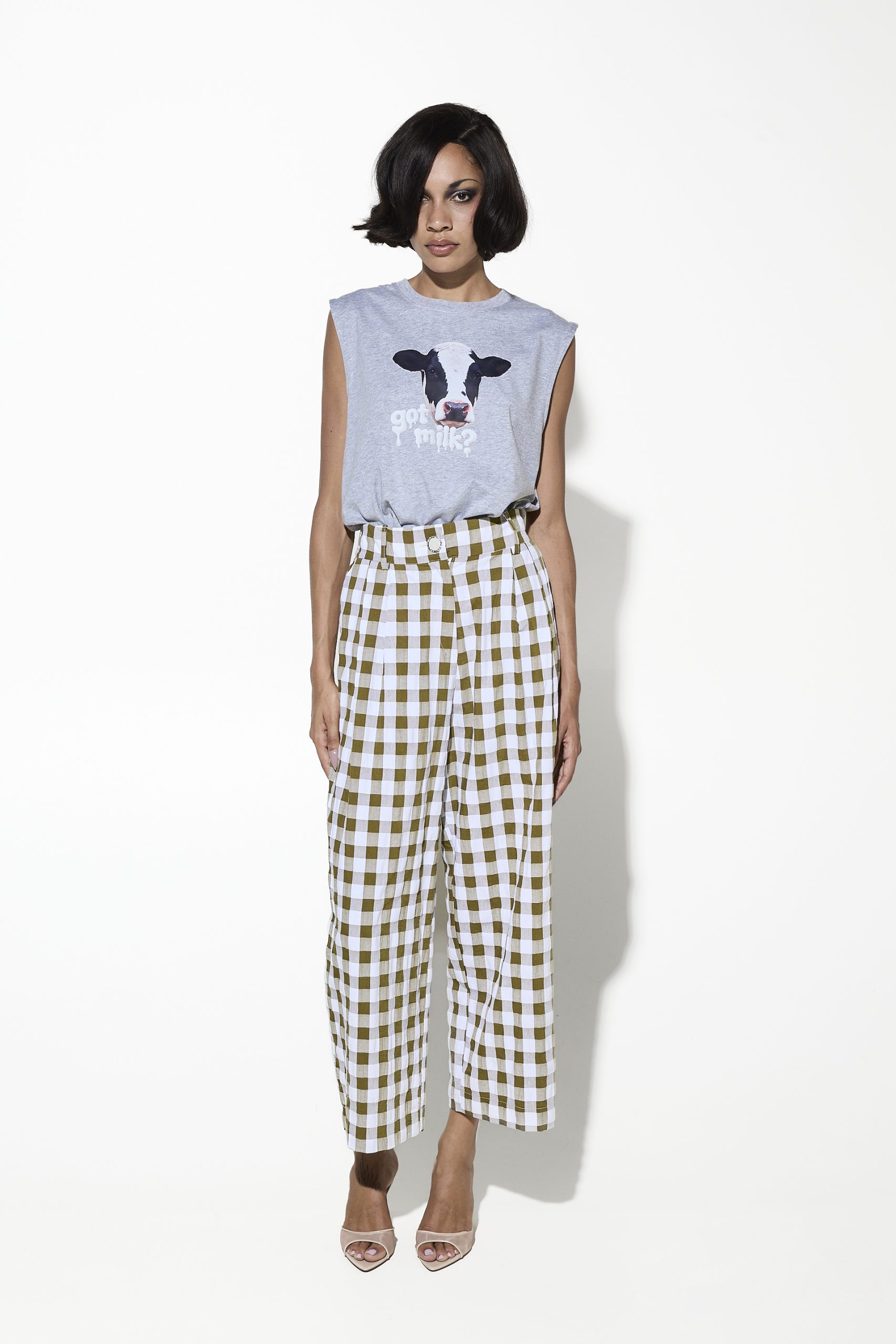 26_06_29_MILKWHITE_ESHOP_77_14814 MILKWHITE SIGNATURE PANTS | GREEN VICHY - Image 1