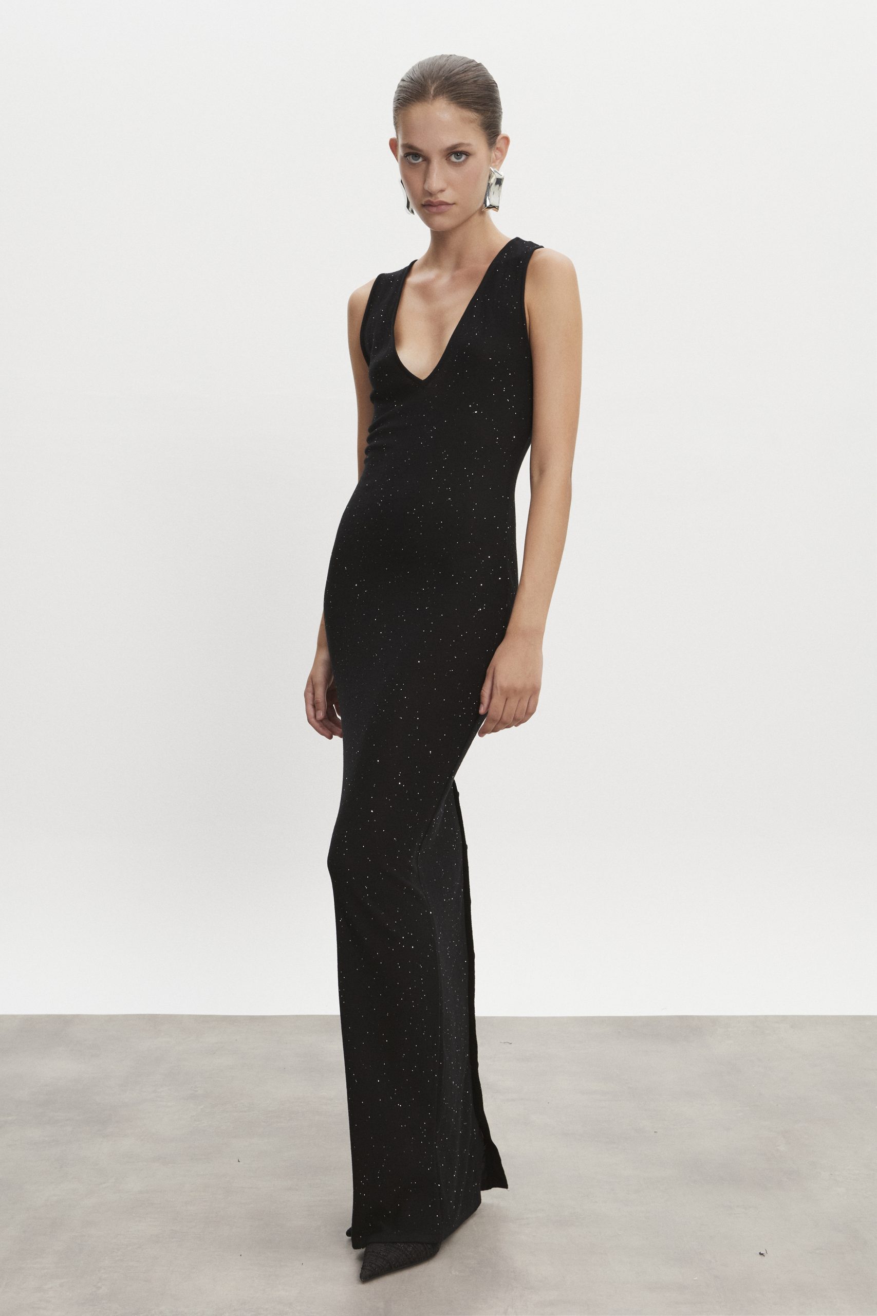 Nadia_Rapti_EshopPreFall_0119441 copy MAGNETIC KNITTED MAXI DRESS BLACK - Image 1